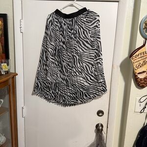 Rachel Zoe Monochrome Zebra A-Line Skirt